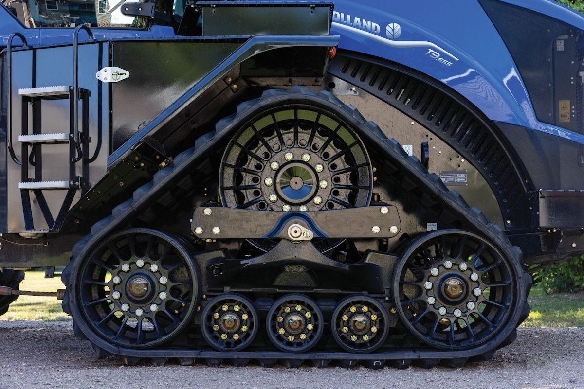 Dettaglio della nuova cingolatura SmartTrax dei trattori T9 di New Holland